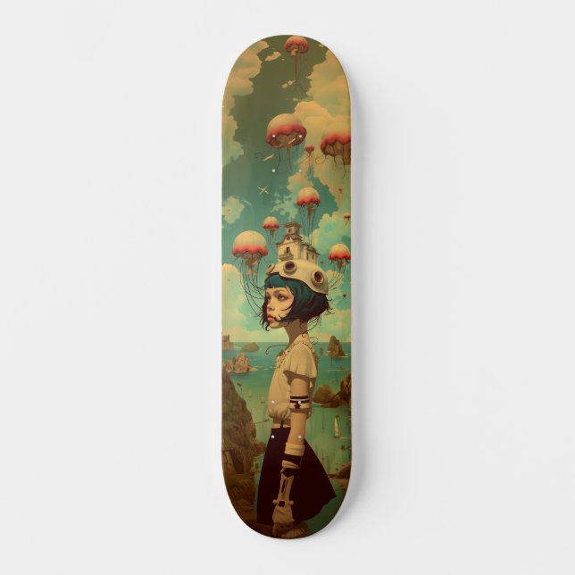 Surreal fantasy wall art skateboard (Front)
