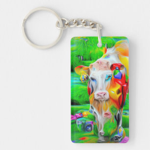 Surreal Farm Art Key Ring