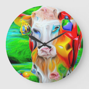 Surreal Farm Art Large Clock