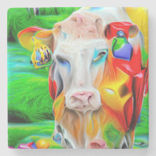 Surreal Farm Art Stone Coaster