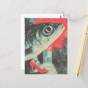 Surreal Fish and Legs Postcard