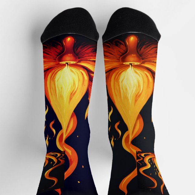 Surreal Flame Vector Art - 4K Render for - Socks (Top)