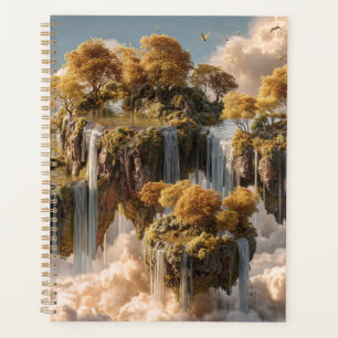 Surreal Floating Islands With Golden Trees Planner