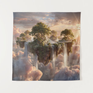 Surreal Floating Islands With Waterfalls Tapestry