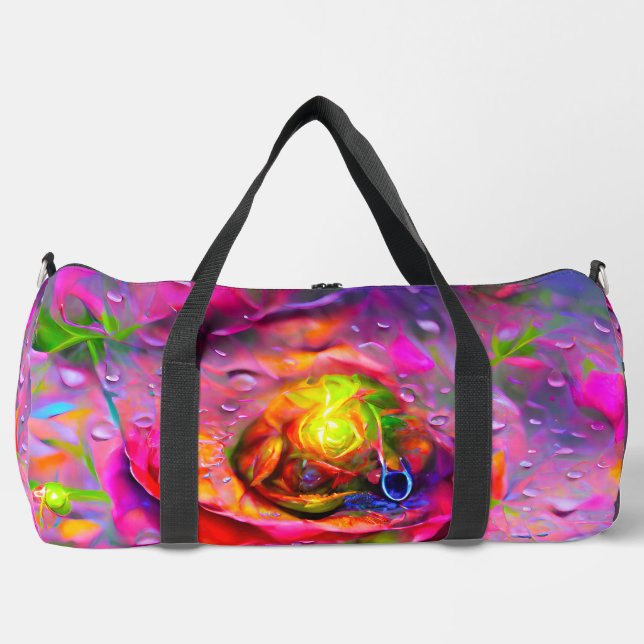 Surreal Floral Art Duffle Bag (Front)