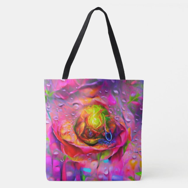 Surreal Floral Art Tote Bag (Front)