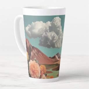 Surreal Floral Mountainscape With Dramatic Clouds Latte Mug
