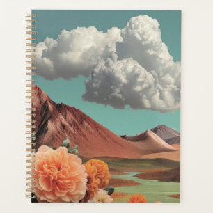 Surreal Floral Mountainscape With Dramatic Clouds Planner