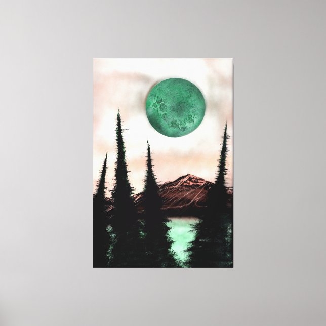 Surreal Forest Moon Land Statement Piece Canvas Print (Front)