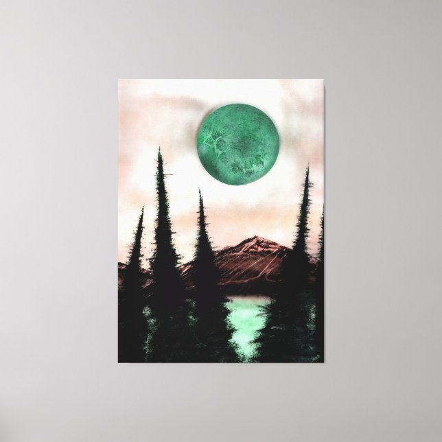 Surreal Forest Moon Land Statement Piece Canvas Print (Front)