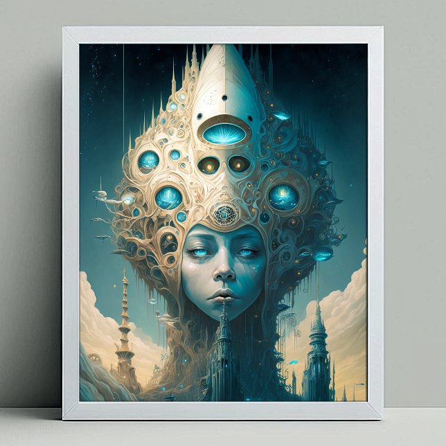 Surreal Futuristic Alien Woman Lanscape Poster (Creator Uploaded)