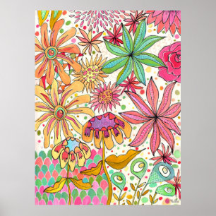 Surreal Garden Floral Gouache Ink Art Artist Print