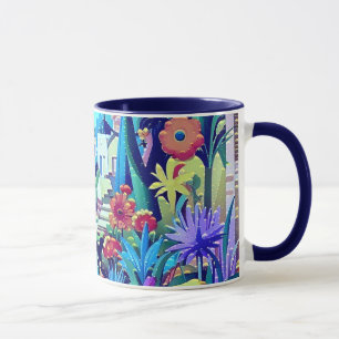 Surreal Garden - Floral Illustration design 2 Mug