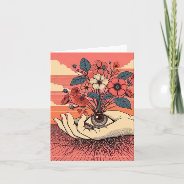Surreal Gardeners Hand with eye all occasions  Card (Front)