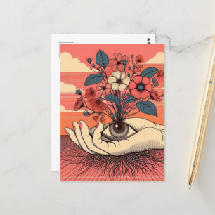 Surreal Gardeners Hand with eye  Postcard