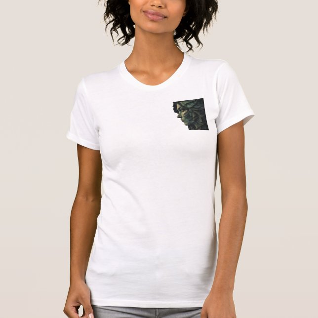 Surreal Geometric Woman Cubist Art T-Shirt (Front)