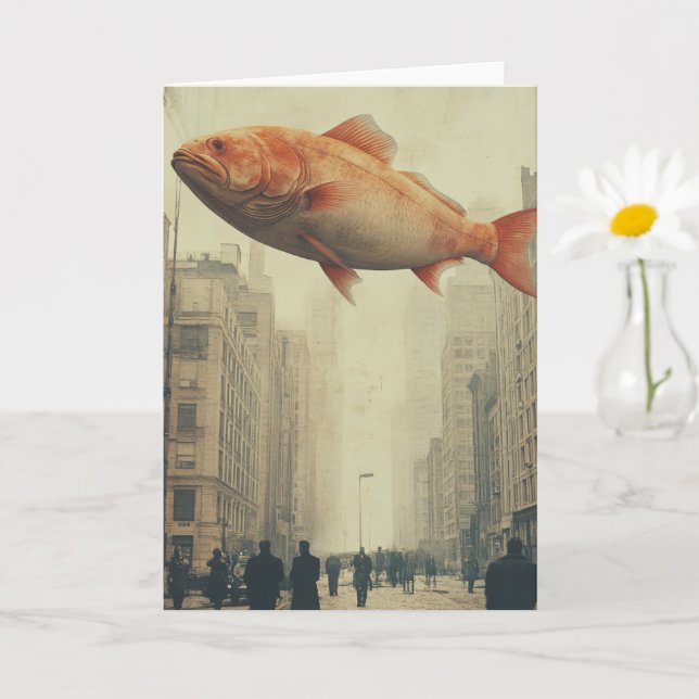 Surreal Giant Fish in The Sky Card (Small Plant)