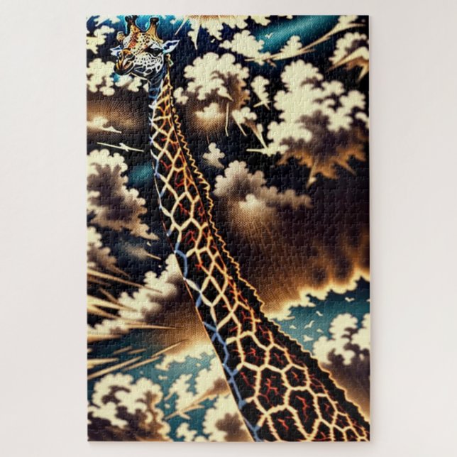 Surreal Giraffe – Artistic Animal Design Jigsaw Puzzle (Vertical)