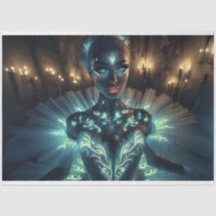 Surreal Glowing Ballerina Decoupage Paper