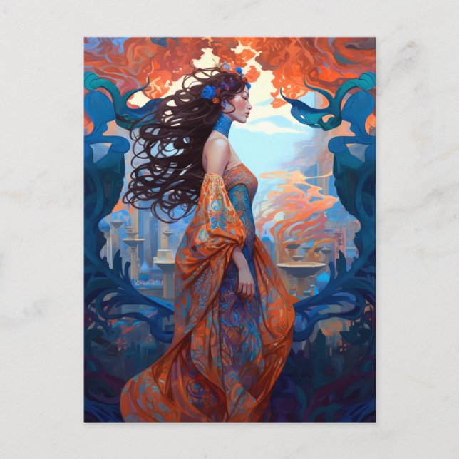 Surreal Goddess Queen Fantasy Art Postcard (Front)