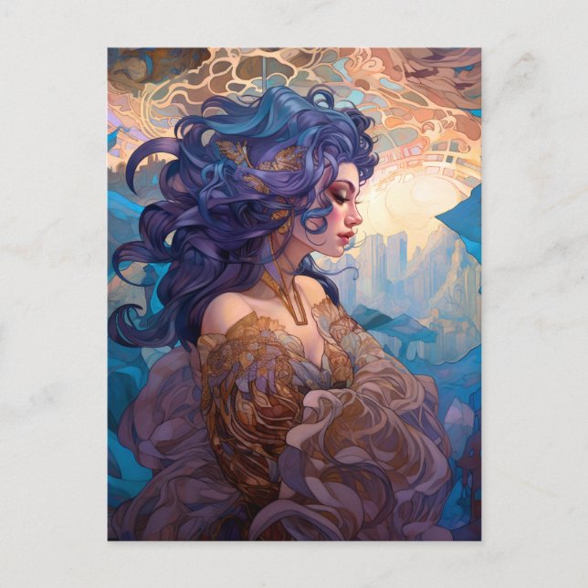 Surreal Goddess Queen Fantasy Art Postcard (Front)