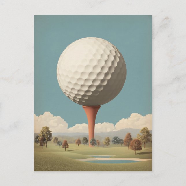 Surreal Golf Ball Landscape Postcard (Front)