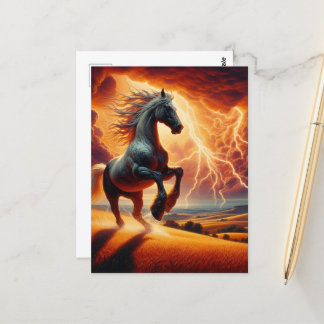 Surreal Horse in a Storm Postcard