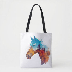 Surreal Horse in Autumn Forest Tote Bag