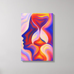 Surreal Hourglass Face Abstract Canvas Print