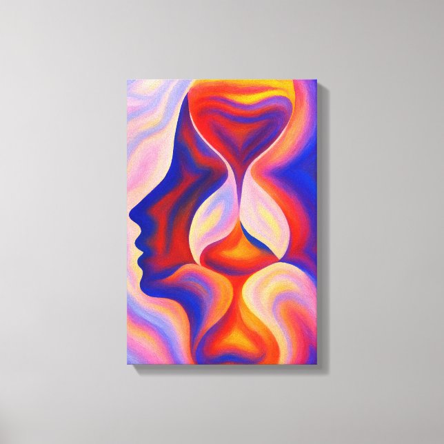 Surreal Hourglass Face Abstract Canvas Print (Front)