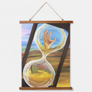 Surreal Hourglass Memento Mori Gothic Dark Hanging Tapestry