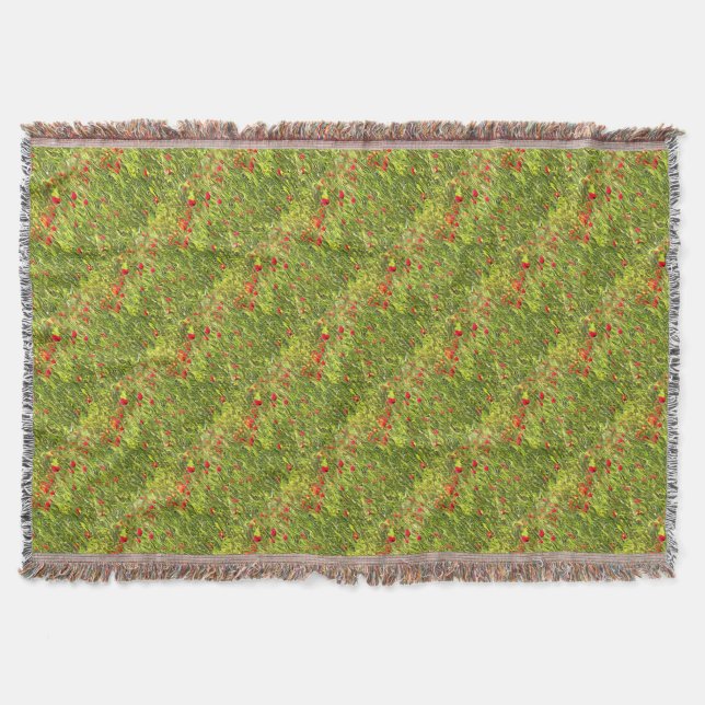 Surreal Hypnotic Poppies Throw Blanket (Front)