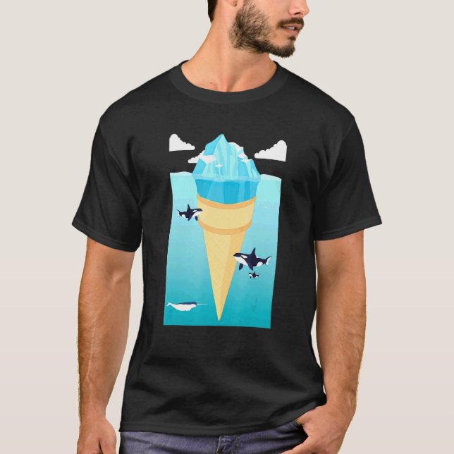 Surreal Ice Cream Iceberg Ice Cream T-Shirt (Front)