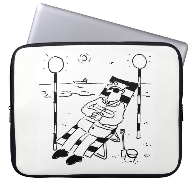 Surreal Image of a Lollipop Man Sunbathing on the Laptop Sleeve (Front)