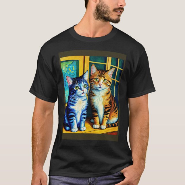 Surreal Impressionistic Cat Impressionism Cats  3 T-Shirt (Front)