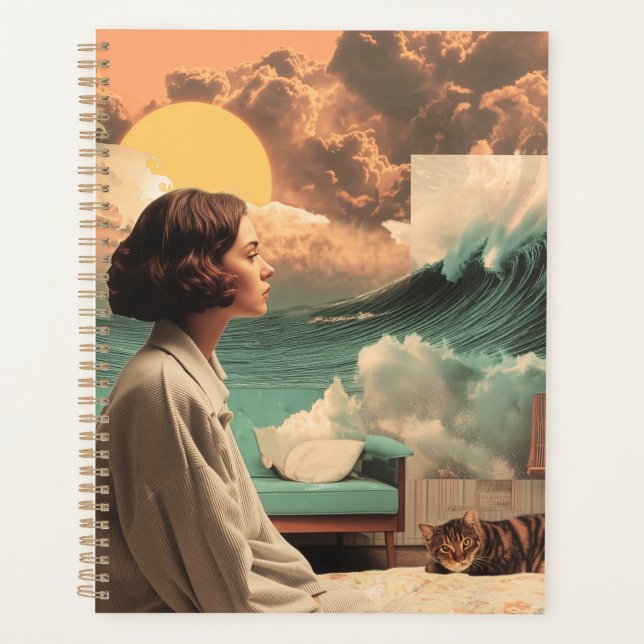 Surreal Interior With Woman and Cat Planner (Front)