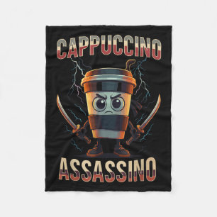 Surreal Italian Brainrot Cappuccino Ino Funny Meme Fleece Blanket