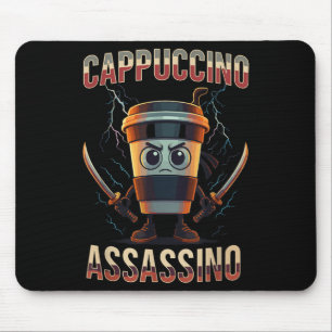 Surreal Italian Brainrot Cappuccino Ino Funny Meme Mouse Pad