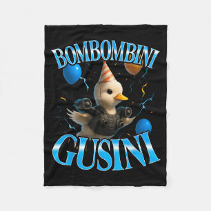 Surreal Italian Brainrot Meme Bombombini Gusini Bi Fleece Blanket
