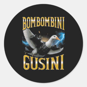 Surreal Italian Brainrot Meme Bombombini Gusini Fu Classic Round Sticker