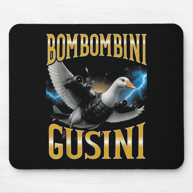 Surreal Italian Brainrot Meme Bombombini Gusini Fu Mouse Pad (Front)