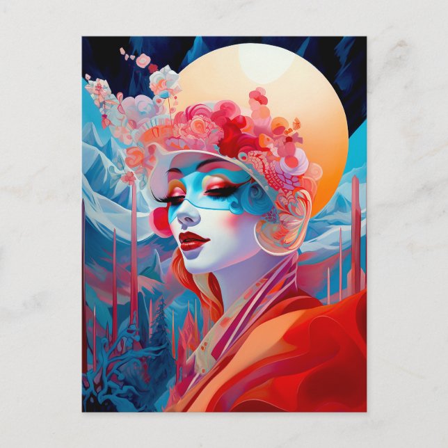 Surreal Lady Fantasy Art Postcard (Front)