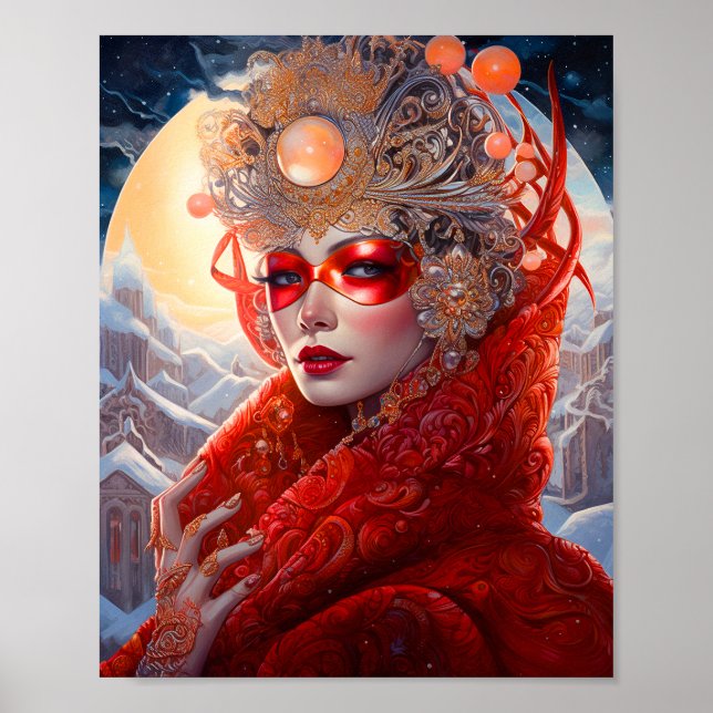 Surreal Lady Fantasy Art Poster (Front)