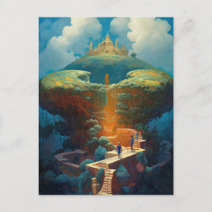Surreal Landscape Castle Fantasy Art Postcard