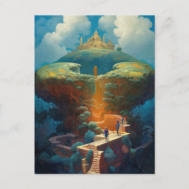 Surreal Landscape Castle Fantasy Art Postcard (Front)