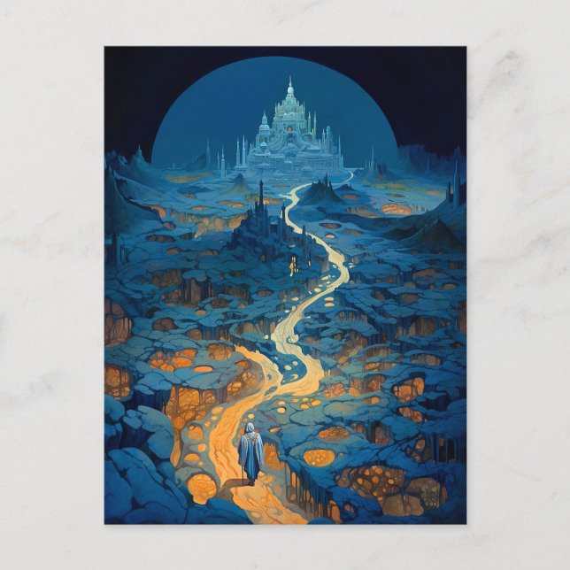 Surreal Landscape Castle Fantasy Art Postcard (Front)