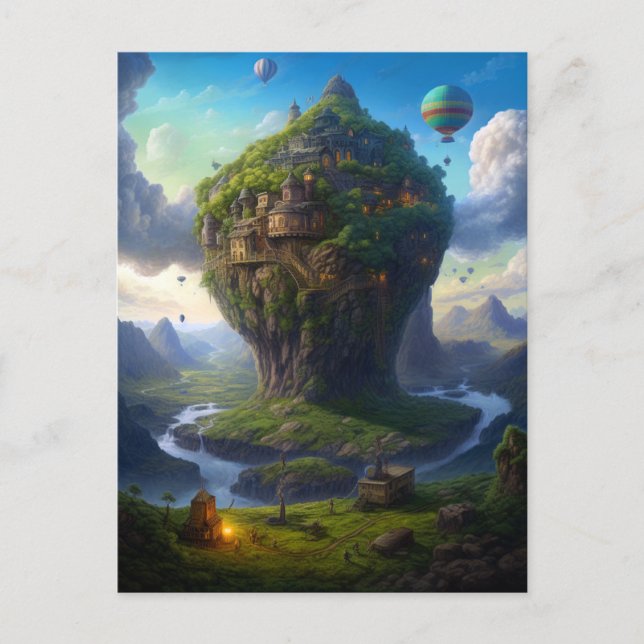 Surreal Landscape City Fantasy Art Postcard (Front)