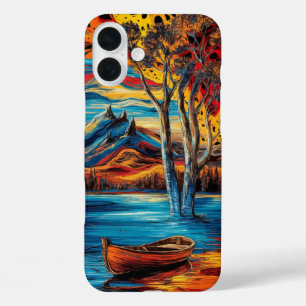 Surreal Landscape with Vibrant Hues iPhone 16 Plus Case