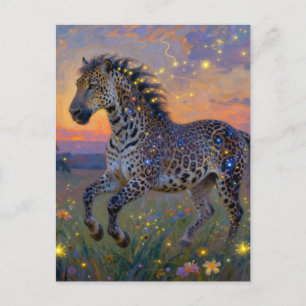 Surreal leopard horse hybrid postcard
