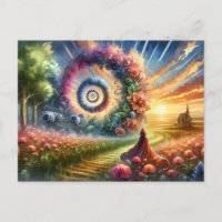 Surreal Little Red Riding Hood Floral Portal